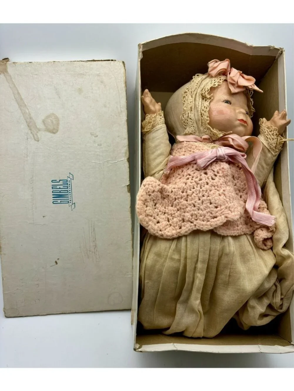 1920s Baby Doll Composition Grace Story Putnam Neck Stamp